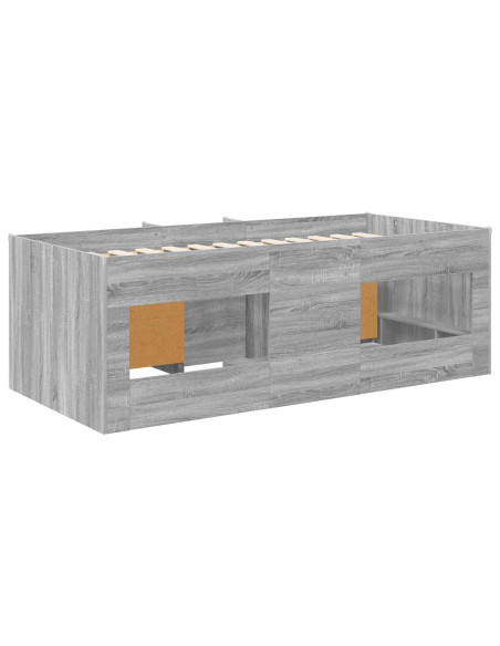 Struttura Letto Loft con Mobile 3 pz Sonoma grigio