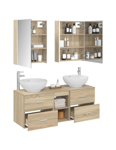 Set di mobili per il bagno 5 pcs Rovere Sonoma