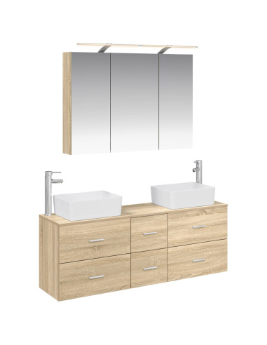 Set di mobili per il bagno 4 pcs Rovere Sonoma