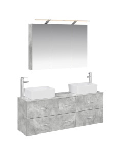 Set di mobili per il bagno 4 pcs Grigio Cemento