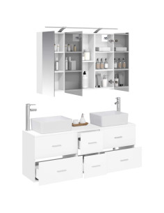 Set di mobili per il bagno 4 pcs Bianco 2