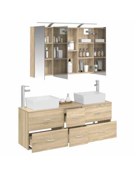 Set di mobili per il bagno 4 pcs Rovere Sonoma