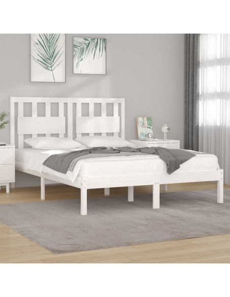 Giroletto Bianco Legno Massello di Pino 120x190cm Small Double