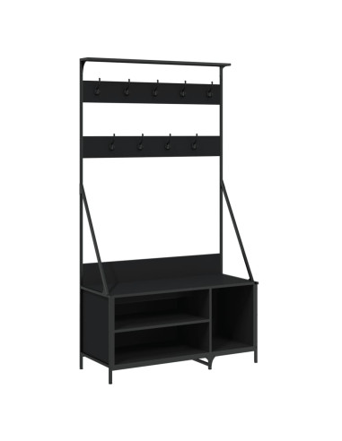 Appendiabiti con Porta Scarpe Nero 100x41x184 cm