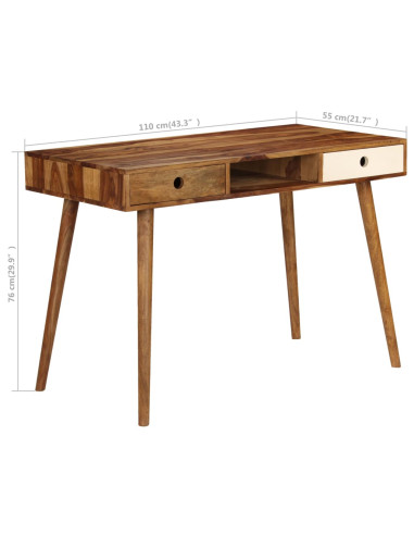 Scrivania in Legno Massello di Acacia 110x55x76 cm