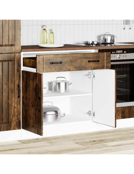 Base da Cucina Lucca Rovere Fumo in Legno Multistrato
