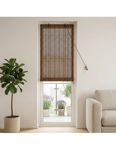 Tenda a rullo Marrone 50 x 220 cm Bambù