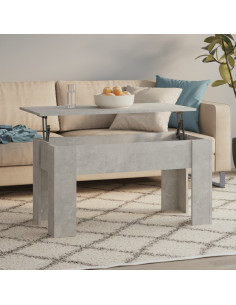 Tavolino Salotto Grigio Cemento 101x49x52 cm Legno Multistrato