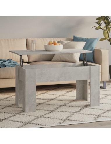 Tavolino Salotto Grigio Cemento 101x49x52 cm Legno Multistrato