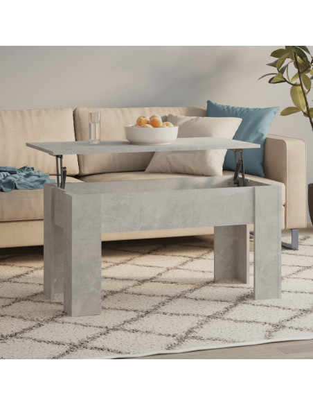 Tavolino Salotto Grigio Cemento 101x49x52 cm Legno Multistrato