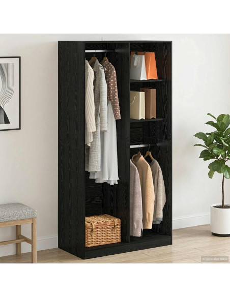 Guardaroba Rovere nero 100 x 50 x 200 cm Legno multistrato