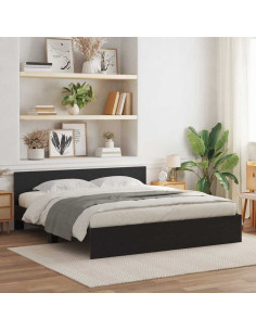 Struttura del letto con testiera Rovere Nero 203 x 185 x 70 cm
