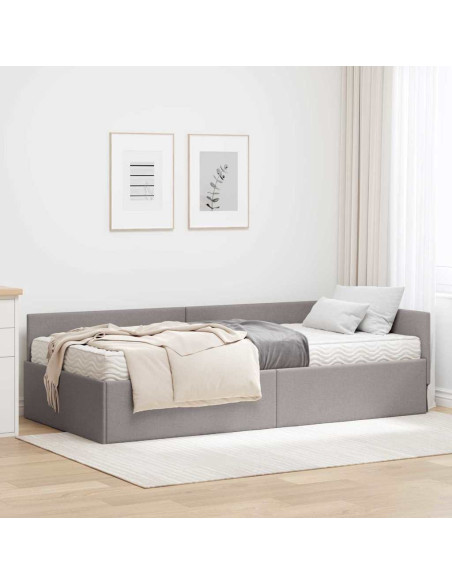 Struttura Letto Angolare con Materasso 2 pcs Talpa Tessuto
