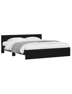 Struttura del letto con testiera Rovere Nero 203 x 185 x 70 cm 2