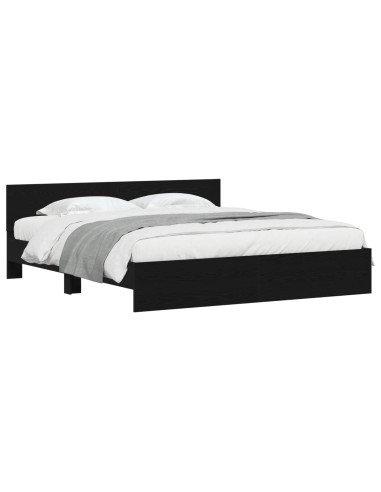 Struttura del letto con testiera Rovere Nero 203 x 185 x 70 cm