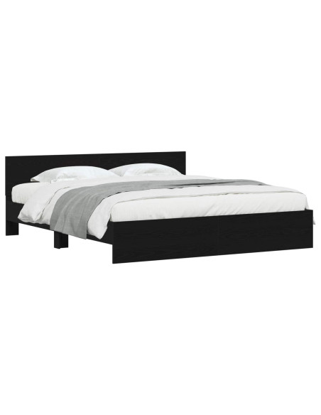 Struttura del letto con testiera Rovere Nero 203 x 185 x 70 cm