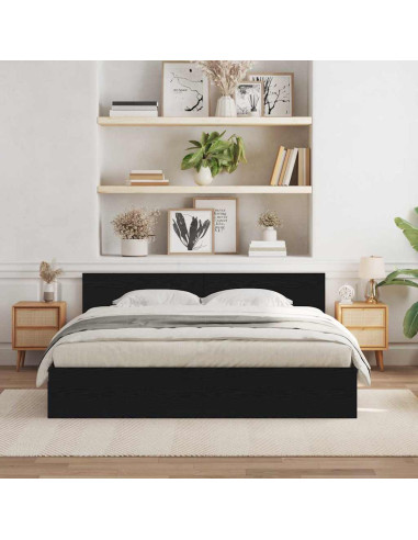 Struttura del letto con testiera Rovere Nero 203 x 185 x 70 cm