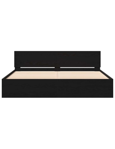 Struttura del letto con testiera Rovere Nero 203 x 185 x 70 cm