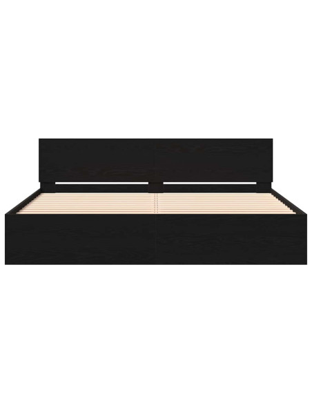 Struttura del letto con testiera Rovere Nero 203 x 185 x 70 cm