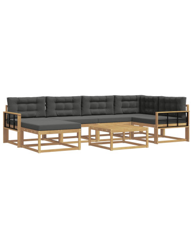 Set di divani da esterno 7 pcs Bianco e Antracite