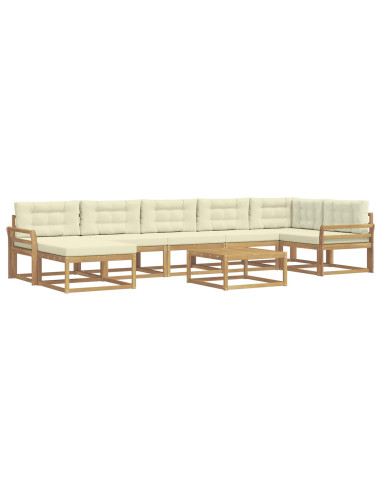 Set di divani da esterno 8 pcs Bianco e Crema