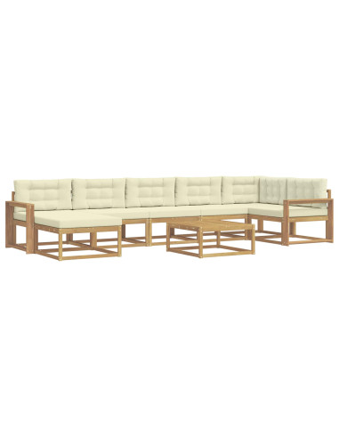 Set di divani da esterno 8 pcs Bianco e Crema
