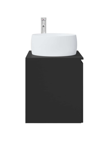 Mobile Lavabo da Parete Nero 49,5 x 44,5 x 66 cm