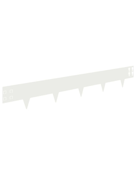 Bordura per Prato 10 pcs 100 x 15 cm Acciaio Bianco