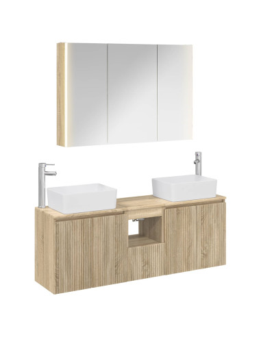 Set di Armadi da Bagno 4 pcs Rovere Sonoma Legno ingegnerizzato
