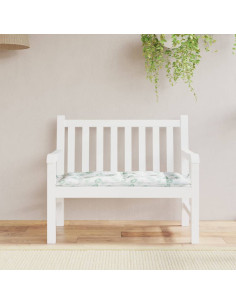 Cuscino Panca Giardino con Motivo a Foglie 110x50x7 cm Tessuto