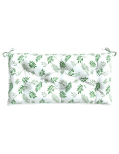 Cuscino Panca Giardino con Motivo a Foglie 110x50x7 cm Tessuto 2