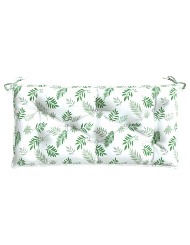 Cuscino Panca Giardino con Motivo a Foglie 110x50x7 cm Tessuto