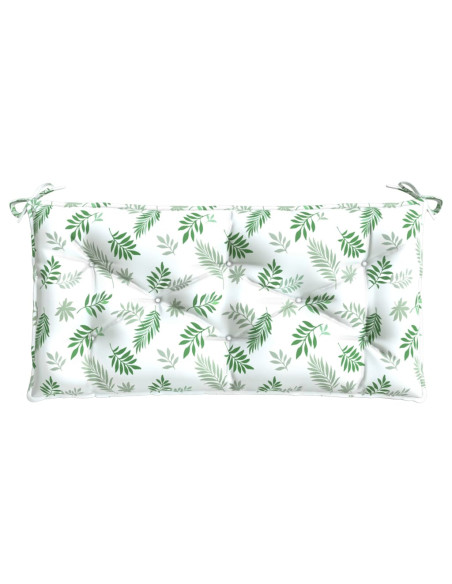 Cuscino Panca Giardino con Motivo a Foglie 110x50x7 cm Tessuto