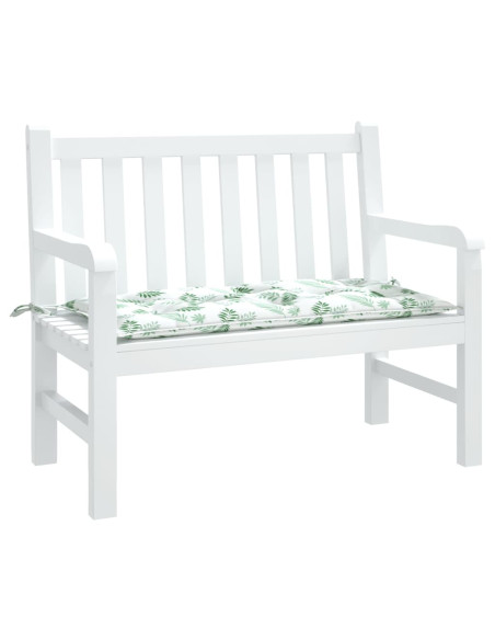 Cuscino Panca Giardino con Motivo a Foglie 110x50x7 cm Tessuto