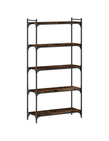 Libreria a 5 Ripiani Rovere Fumo 80x30x154 cm Legno Multistrato