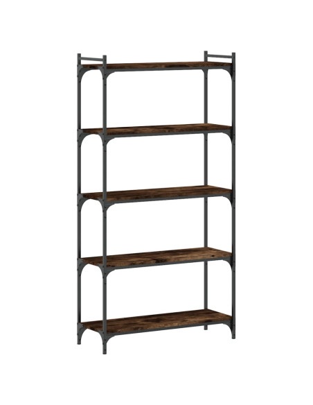Libreria a 5 Ripiani Rovere Fumo 80x30x154 cm Legno Multistrato