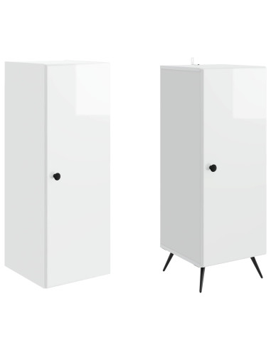 Set di armadi 2 pcs Bianco Lucido Legno ingegnerizzato