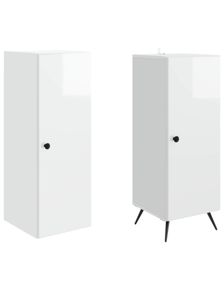 Set di armadi 2 pcs Bianco Lucido Legno ingegnerizzato