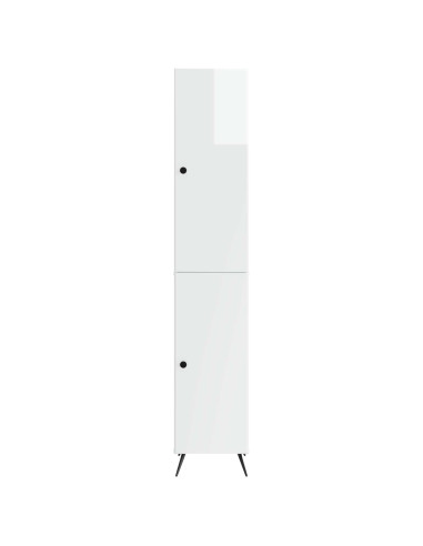 Set di armadi 2 pcs Bianco Lucido Legno ingegnerizzato