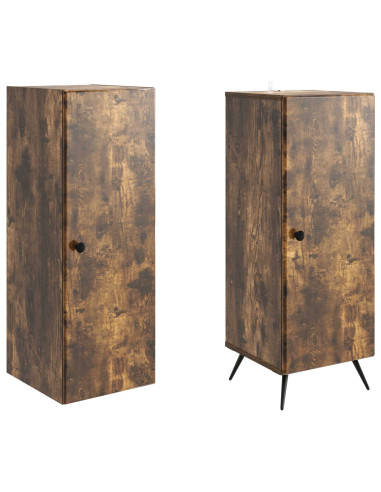 Set di armadi 2 pcs Rovere Fumo Legno ingegnerizzato