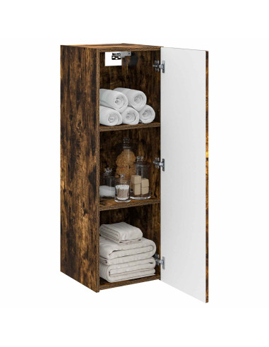 Mobiletto da Bagno a Muro Rovere Fumo 33 x 34,5 x 100 cm