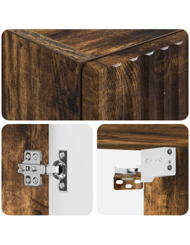 Mobiletto da Bagno a Muro Rovere Fumo 33 x 34,5 x 100 cm