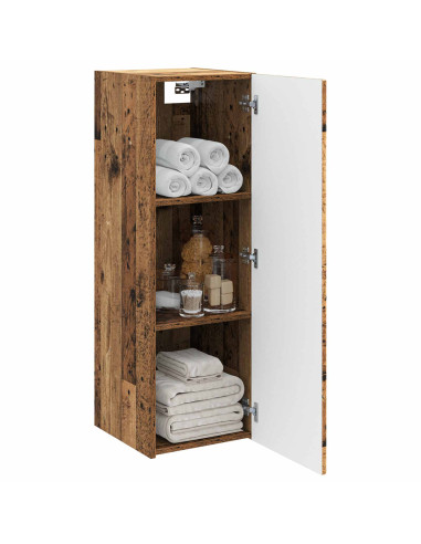Mobiletto da Bagno a Muro Legno antico 33 x 34,5 x 100 cm