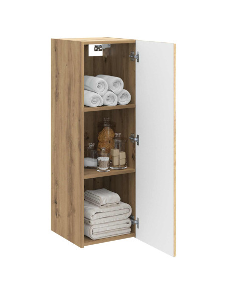 Mobiletto da Bagno a Muro Rovere Artigianale 33 x 34,5 x 100 cm