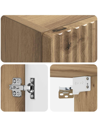 Mobiletto da Bagno a Muro Rovere Artigianale 33 x 34,5 x 100 cm