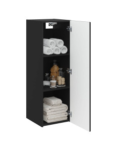 Mobiletto da Bagno a Muro Nero 33 x 34,5 x 60 cm 2