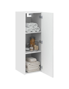 Mobiletto da Bagno a Muro Bianco Lucido 33 x 34,5 x 60 cm 2