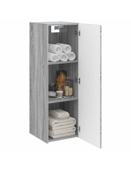 Mobiletto da Bagno a Muro Sonoma grigio 33 x 34,5 x 60 cm