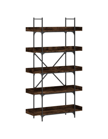 Libreria 5 Ripiani Rovere Fumo 100x33x180,5cm Legno Multistrato