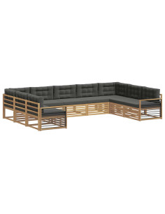 Set di divani da esterno con cuscino 9 pcs Bianco e Antracite 2